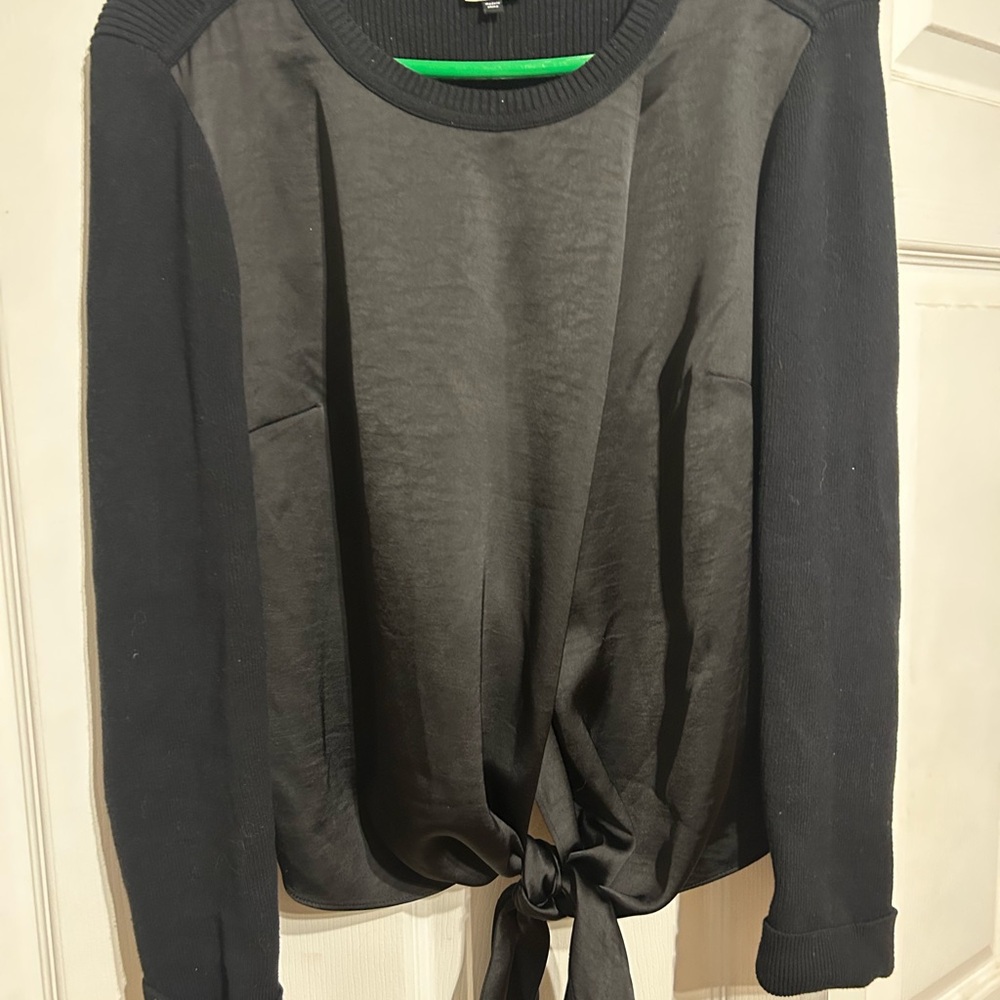 CAbi Black Tie-Front Sweatshirt